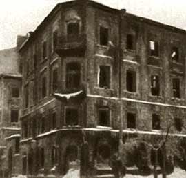 Police station building burnt in February 1917