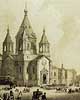 Благовещенская площадь (за церковью видны Крюковские казармы). Л.Ж. Жакотте и Ч.Л. Бакелер (с рисунка Шарлеманя)