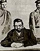 Mendel Beilis at a court session. Sketch by an eyewitness