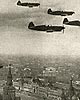 Soviet planes in the sky of Moscow. 1941. Photo